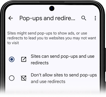 Chrome popup settings